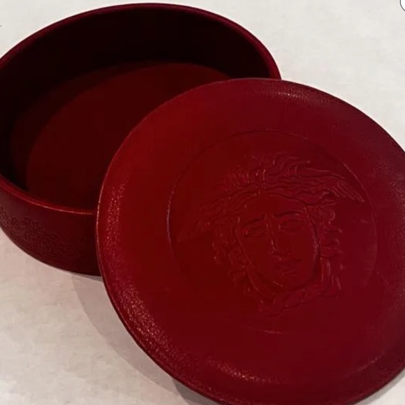 Vintage Gianni Versace Red Leather Jewelry Box Beautiful 😍 - Picture 4 of 5